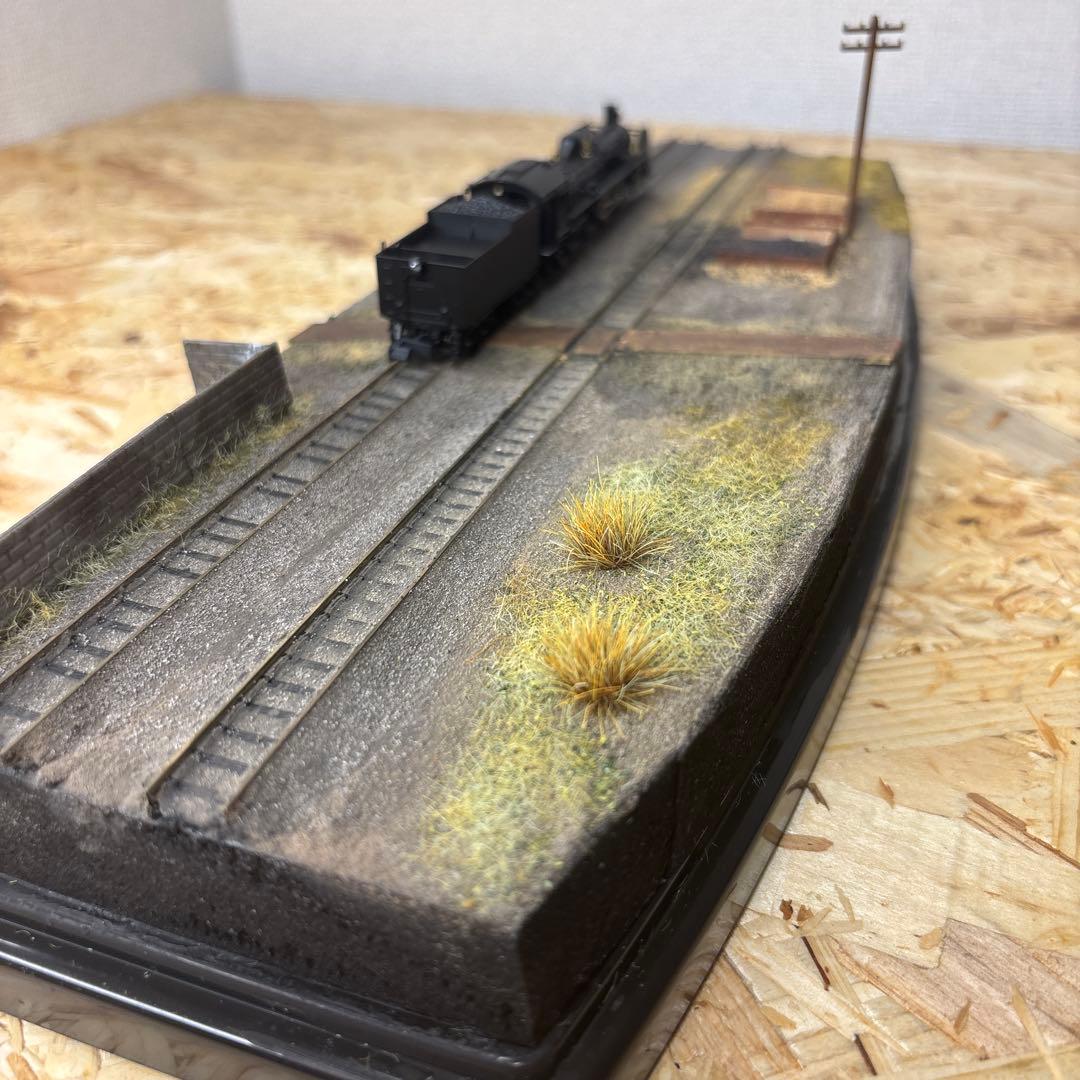 【ケースあり】N保管用ジオラマ「晩秋の線路」—時を忘れるクラシックベース—