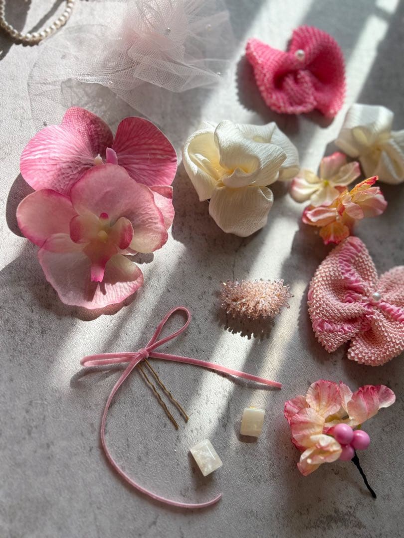 七五三　七五三髪飾り　ヘッドドレス　着物髪飾り　ピンク髪飾り　039