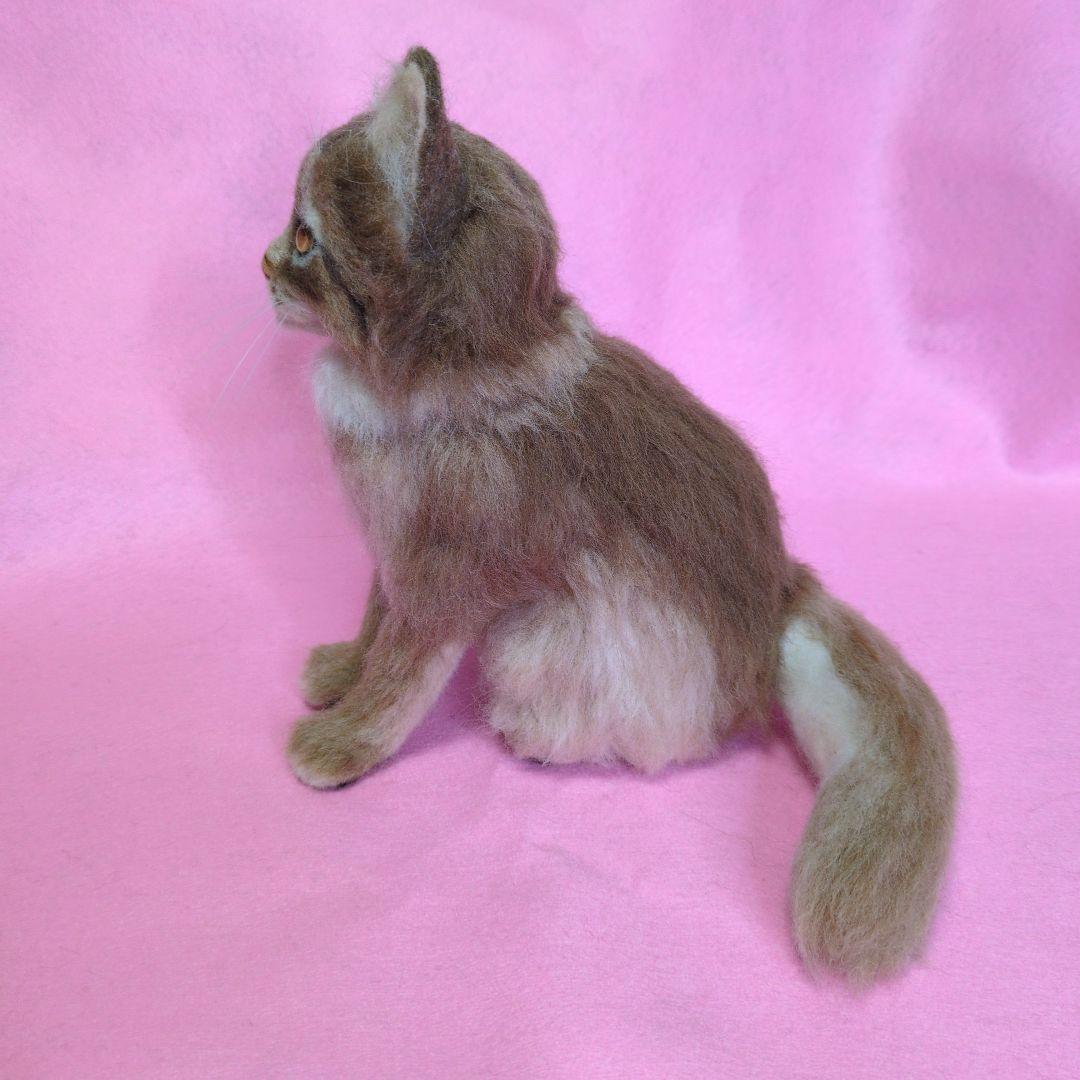 hanasima 羊毛フェルト猫 約20cm