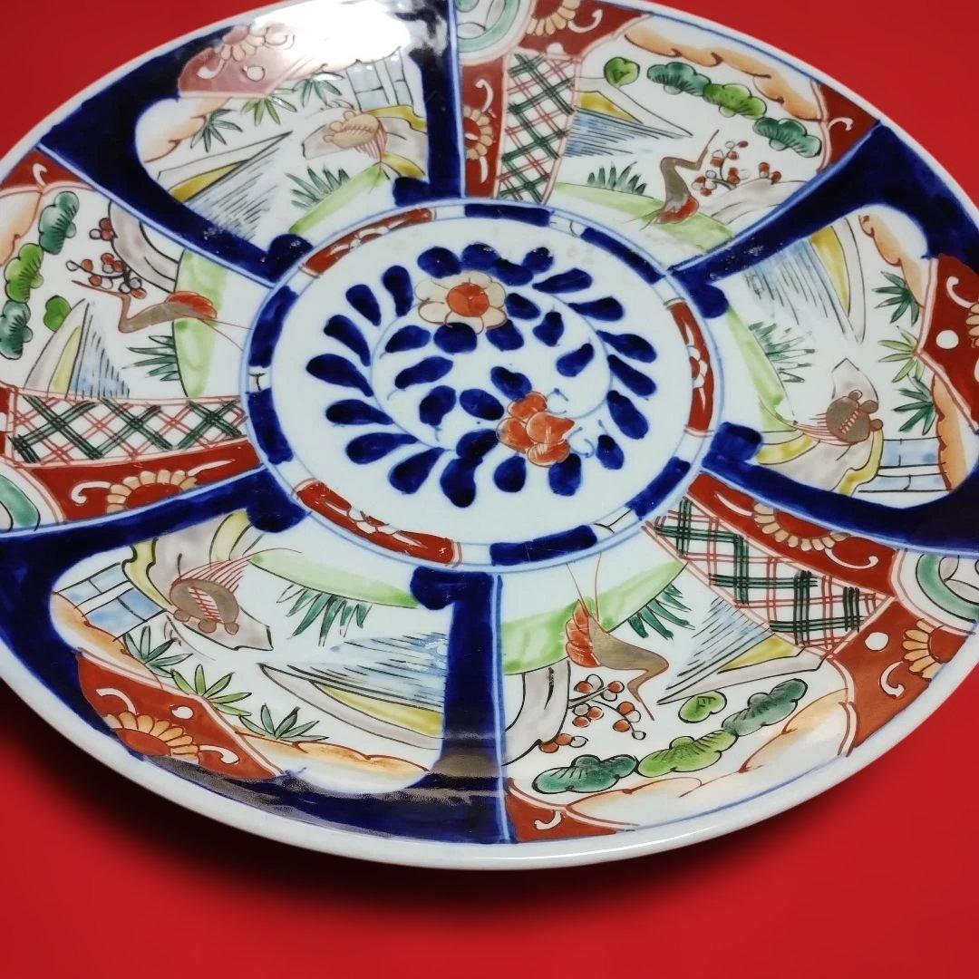 有田焼 。37ｃｍの和風模様の色絵大皿