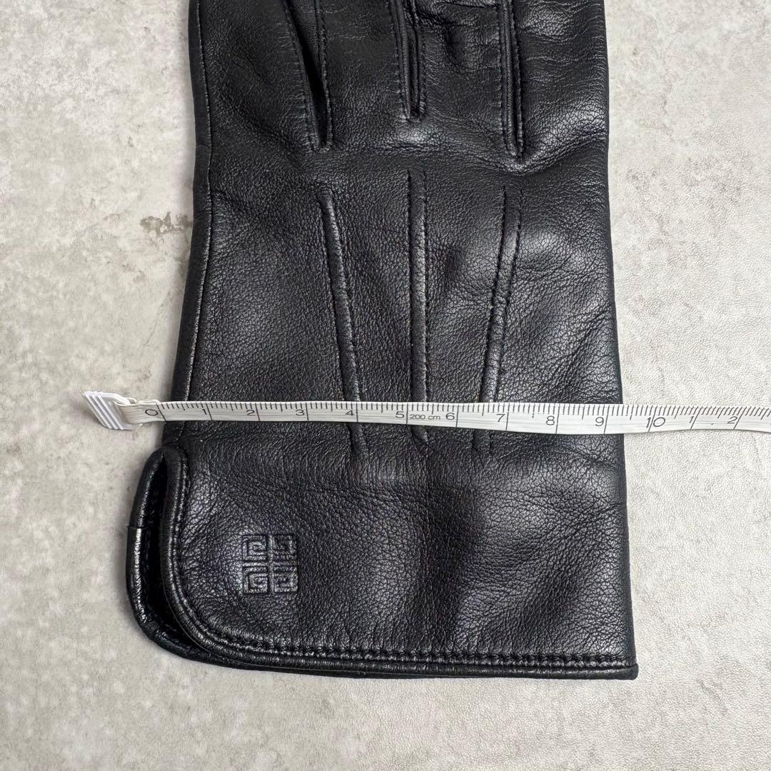 ジバンシー　GIVENCHY レザー　グローブ　手袋　型押　ロゴ　ブラック　本革