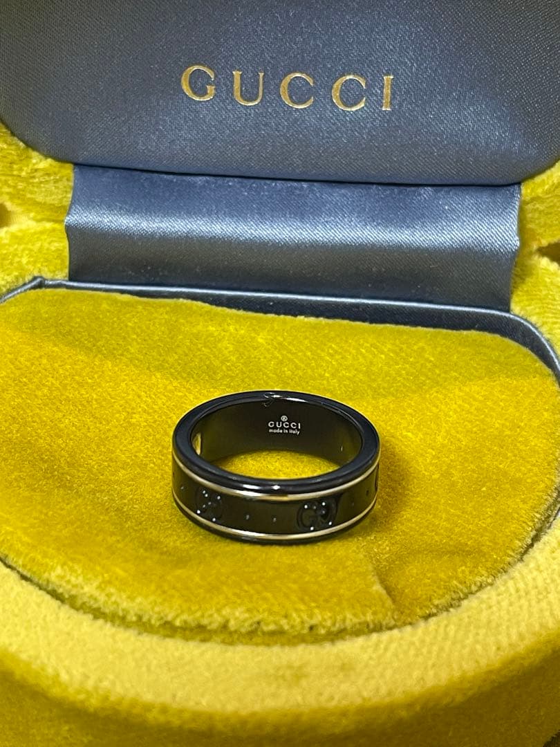 GUCCI グッチ K18ホワイトゴールド コランダム リング 17号