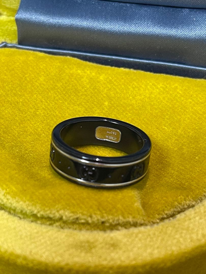 GUCCI グッチ K18ホワイトゴールド コランダム リング 17号