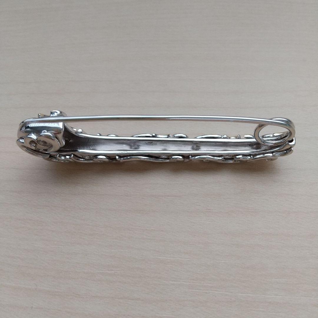 GSTV パラジウムシルバー950天然ホワイトジルコン Miaブローチ