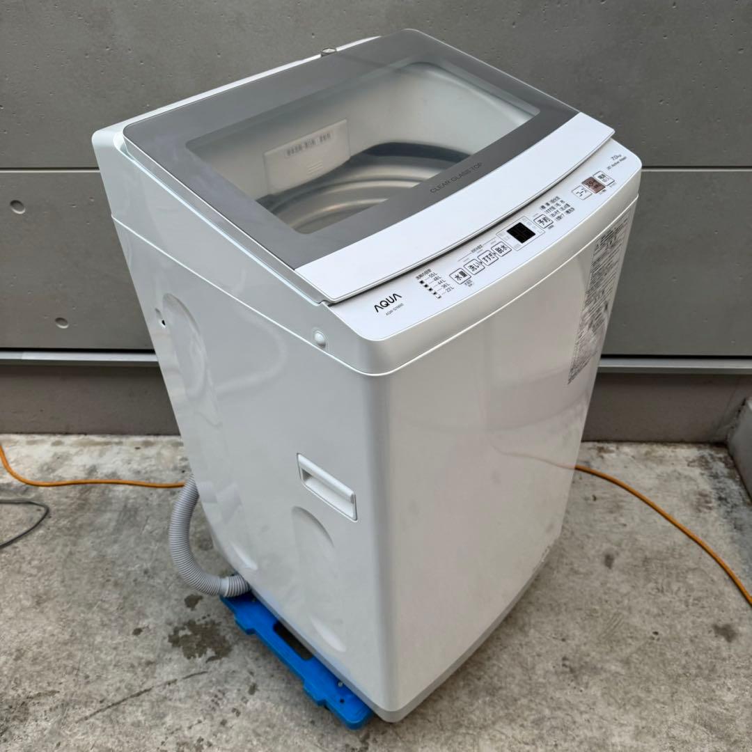 87⭐️2022年製美品★アクア　洗濯機　7KG 大型　ガラストップ