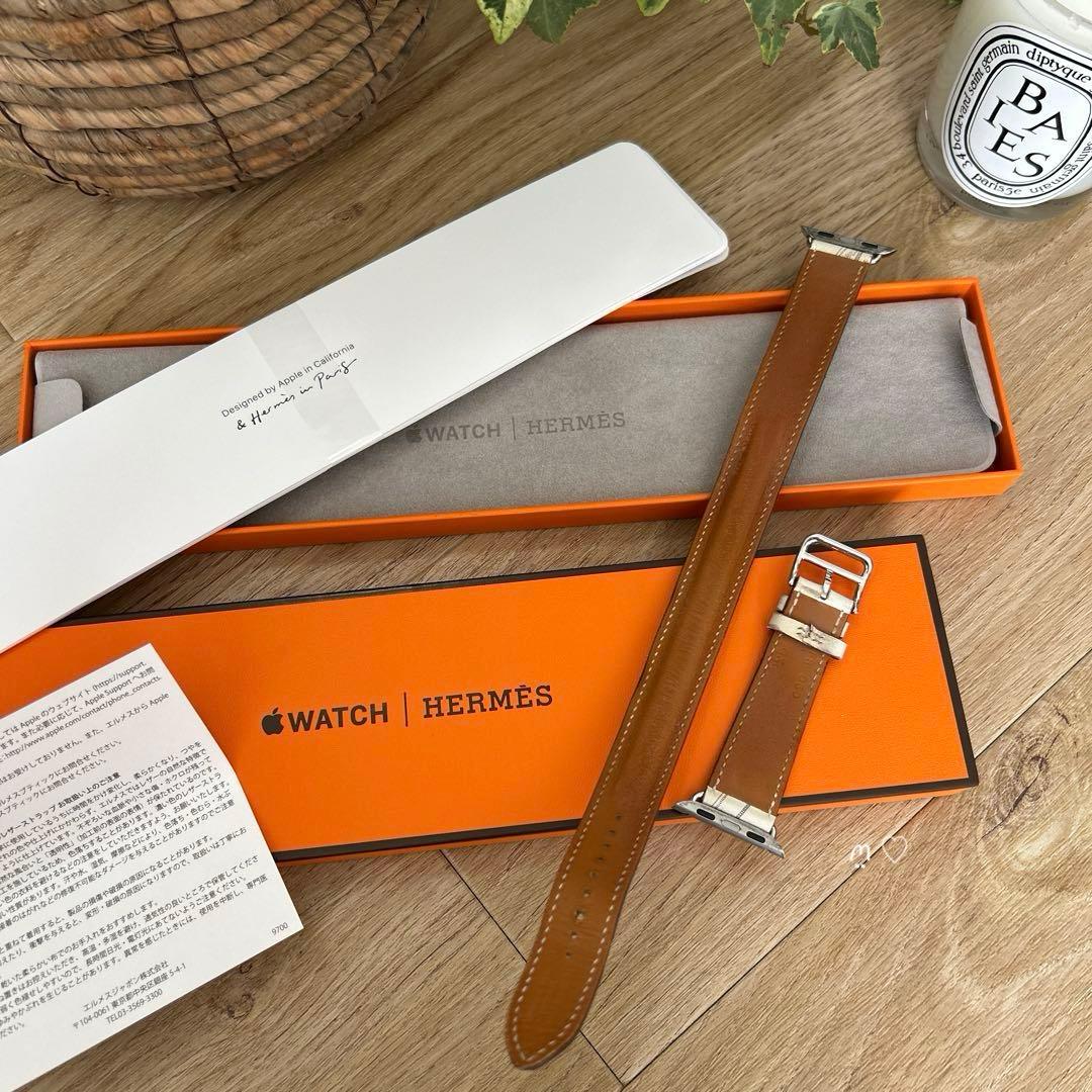 エルメス　ドゥブルトゥールレザーストラップ　アップルウォッチ替えベルト　バンド
