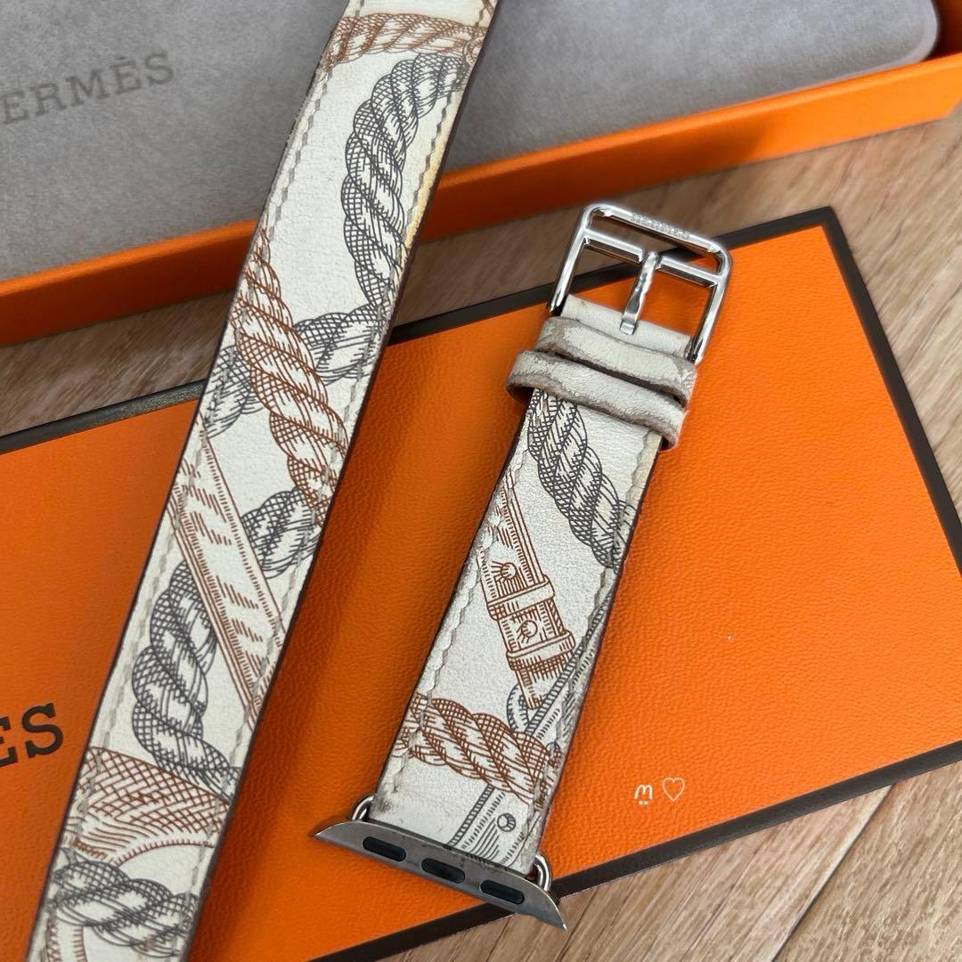 エルメス　ドゥブルトゥールレザーストラップ　アップルウォッチ替えベルト　バンド