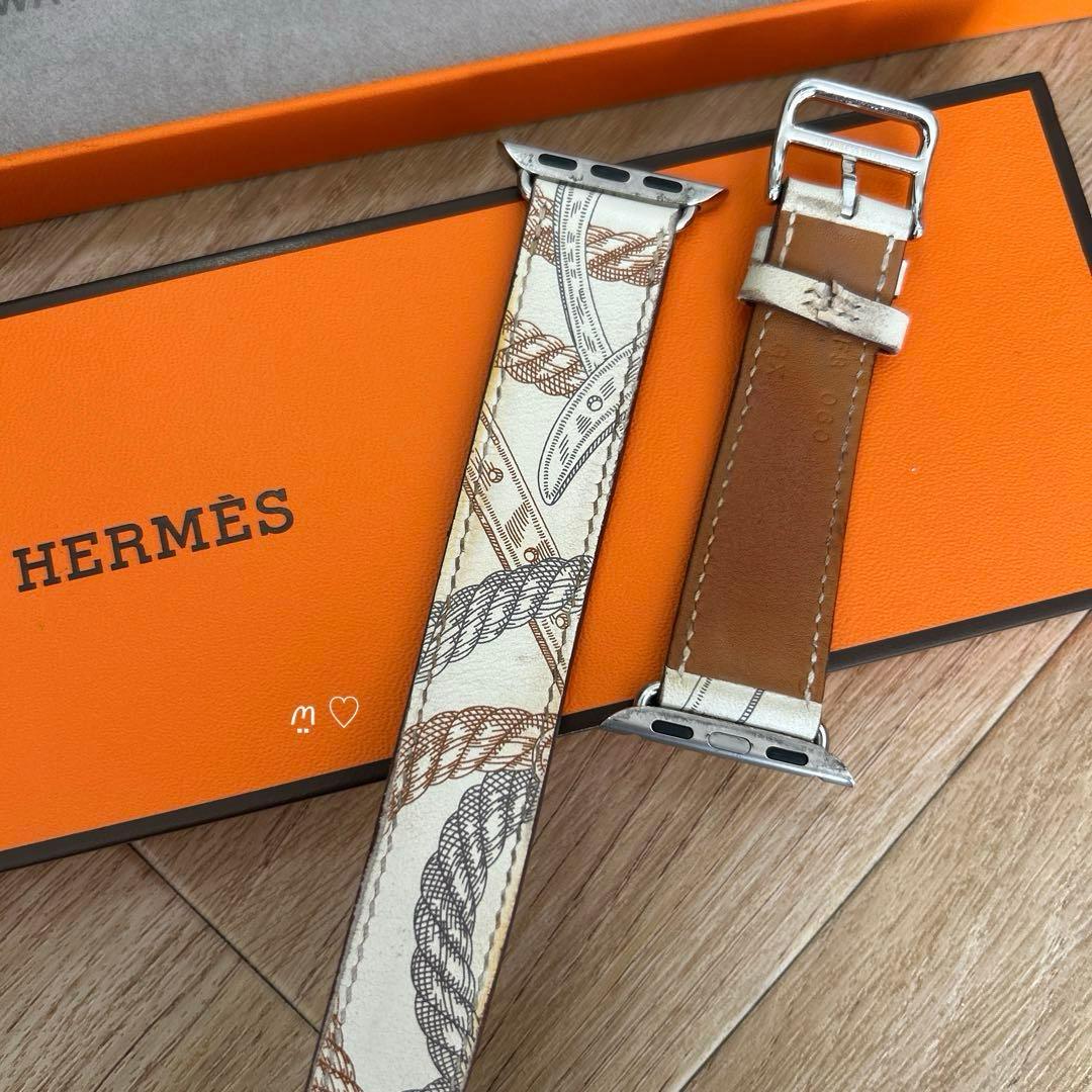エルメス　ドゥブルトゥールレザーストラップ　アップルウォッチ替えベルト　バンド