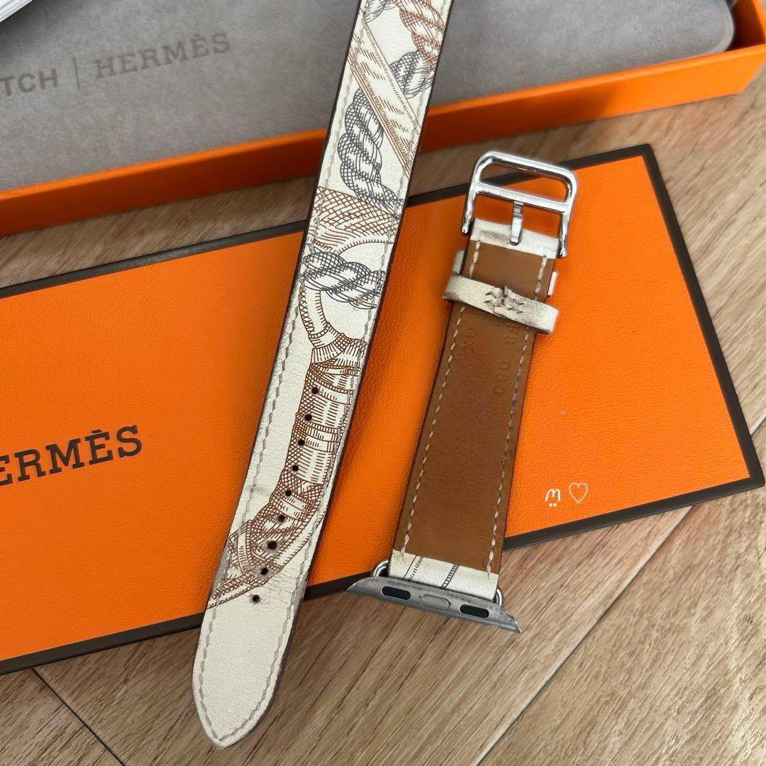 エルメス　ドゥブルトゥールレザーストラップ　アップルウォッチ替えベルト　バンド