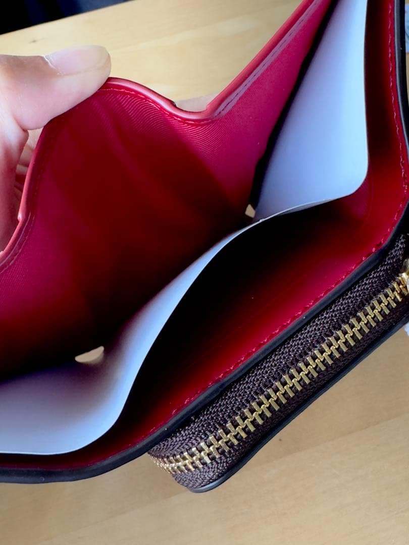 【新品！】COACH / コーチ 財布 ブラウン×レッド： 7331 IMRVQ