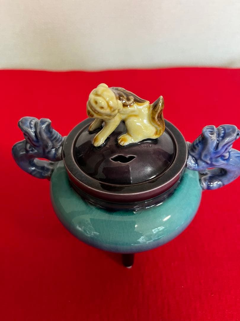 【特価】人間国宝 三代 徳田八十吉(正彦銘) 彩釉 香炉 管理T276