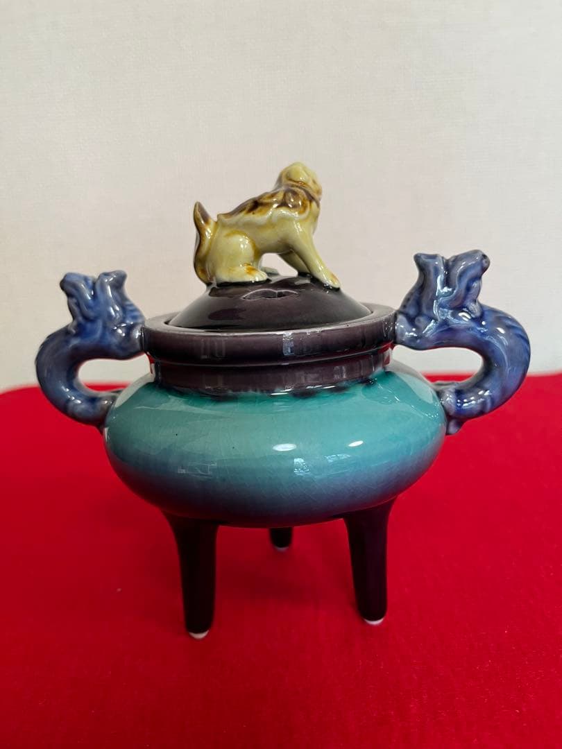 【特価】人間国宝 三代 徳田八十吉(正彦銘) 彩釉 香炉 管理T276