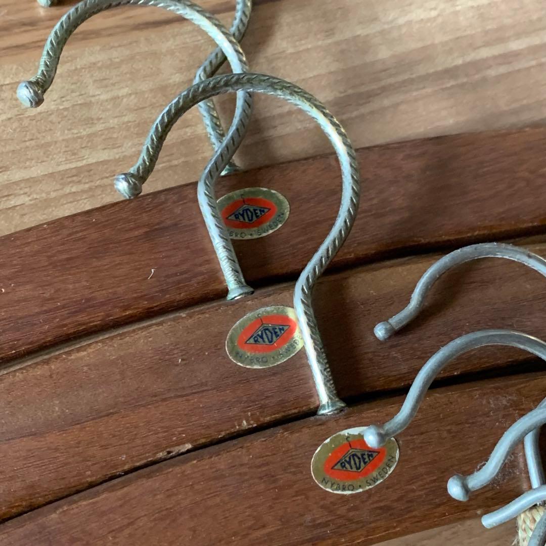 ビンテージ　アンティーク　スウェーデン　チークハンガー　北欧　セット