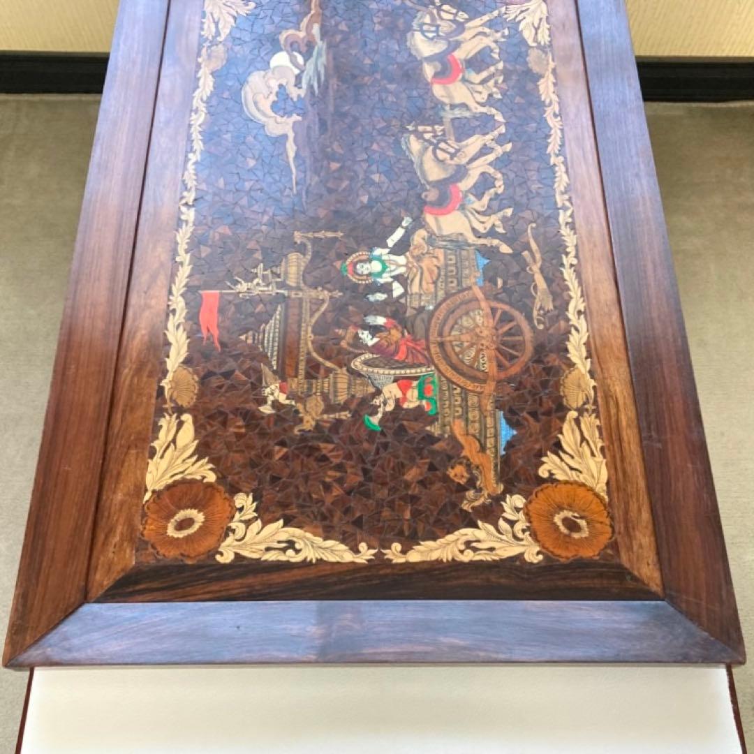 木製 壁掛け 象嵌細工 寄木 彫刻 工芸品 大型 パネル 芸術 アート レトロ