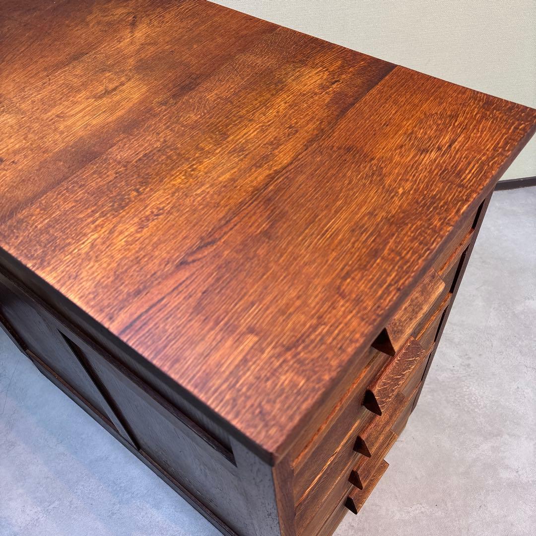 昭和レトロ 木製 5段引き出し｜無垢材 チェスト 大型ラック｜木製取っ手 古道具