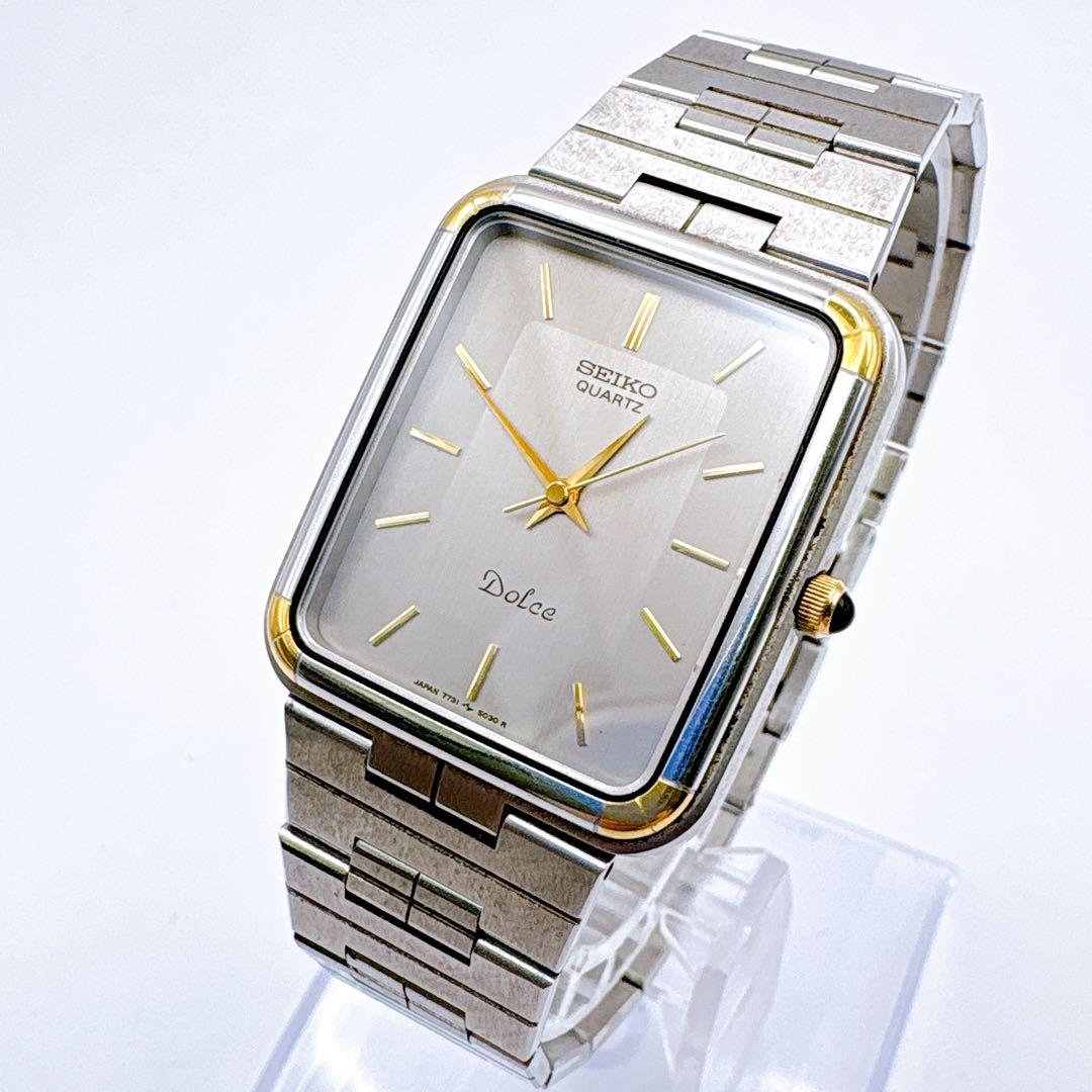 稼働品 SEIKO Dolce クォーツ 腕時計 ドレス シルバー ゴールド
