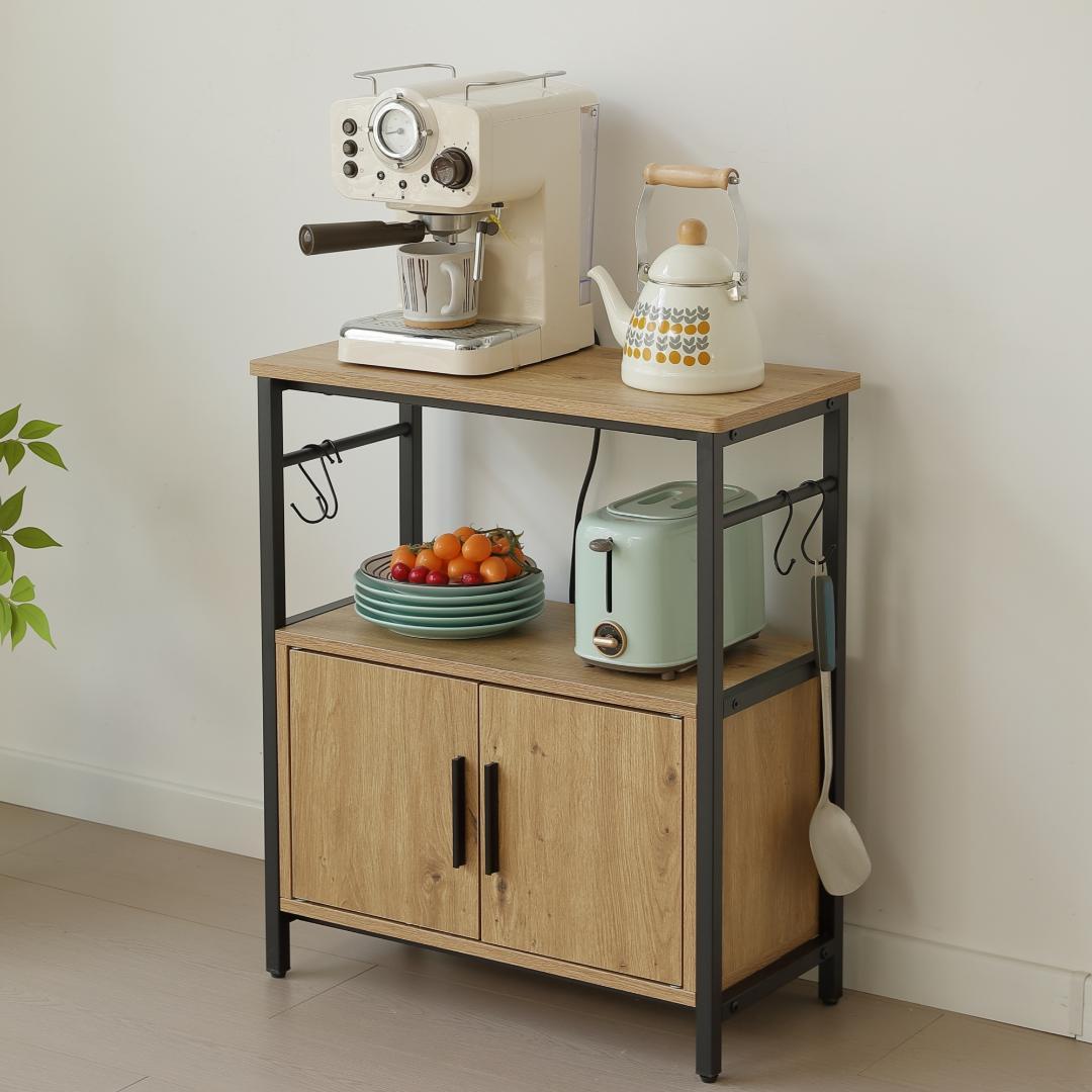 水槽台 水槽スタンド 耐荷重120kg 幅60cm 三段 フック付き 両開き扉