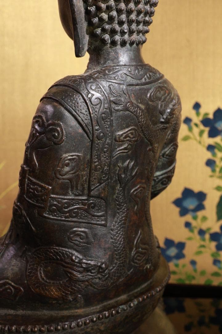 BE856 チベット仏　アミターバ　阿弥陀如来坐像　銅製　仏教美術