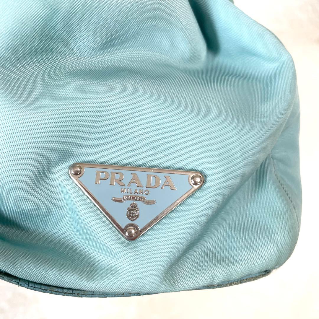 【極希少★】プラダ ハンドバッグ アニス ポコノ anice 三角ロゴ プレート