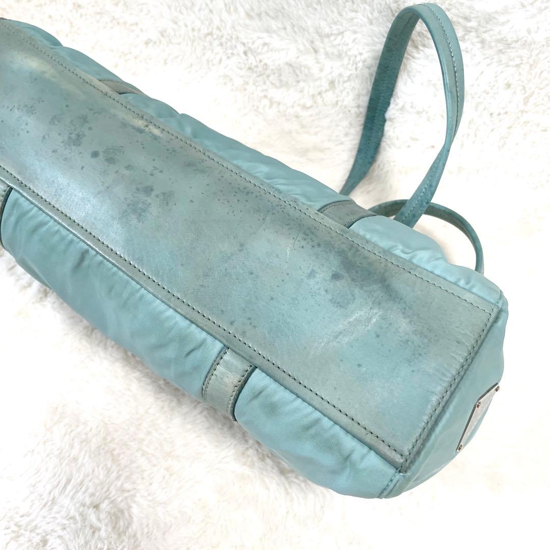 【極希少★】プラダ ハンドバッグ アニス ポコノ anice 三角ロゴ プレート