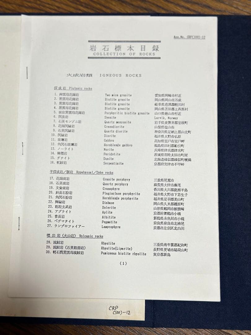 岩石標本　‐ ROCK COLLECTION ‐ 日本地科学社　岩石　（ニチカ）