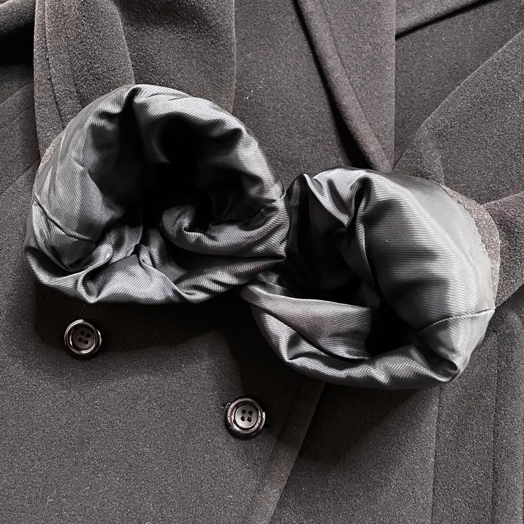 【美品】Burberry バーバリー ダブルブレスト ダブルコート カシミヤ混