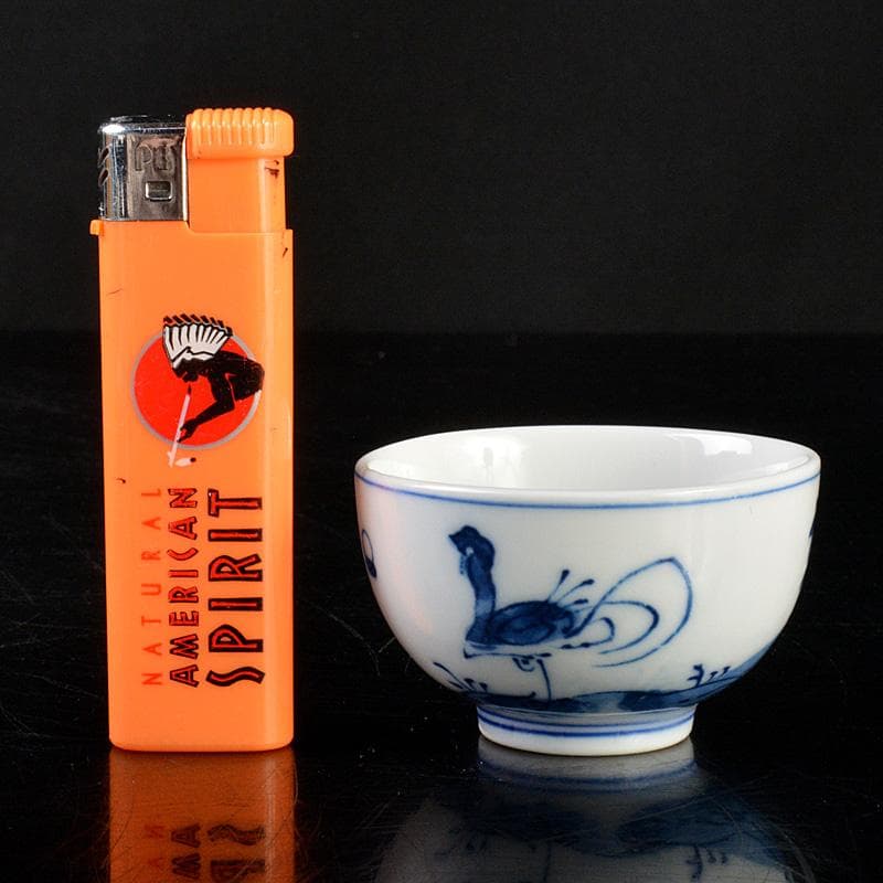 煎茶道具　賣茶好　酉年　鶏鳴盃　茶碗 ４客　共箱　V　6533