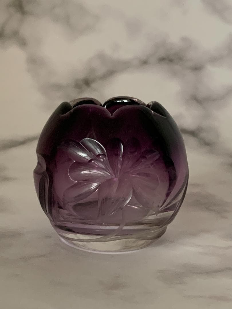 ✨週末限定✨★美品★　モーゼル　アメジストガラス　花瓶　置物　アンティーク