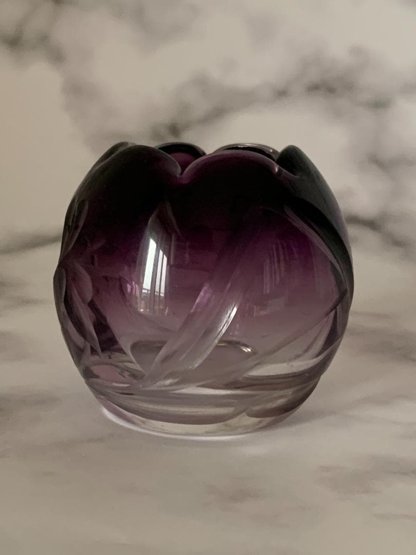 ✨週末限定✨★美品★　モーゼル　アメジストガラス　花瓶　置物　アンティーク