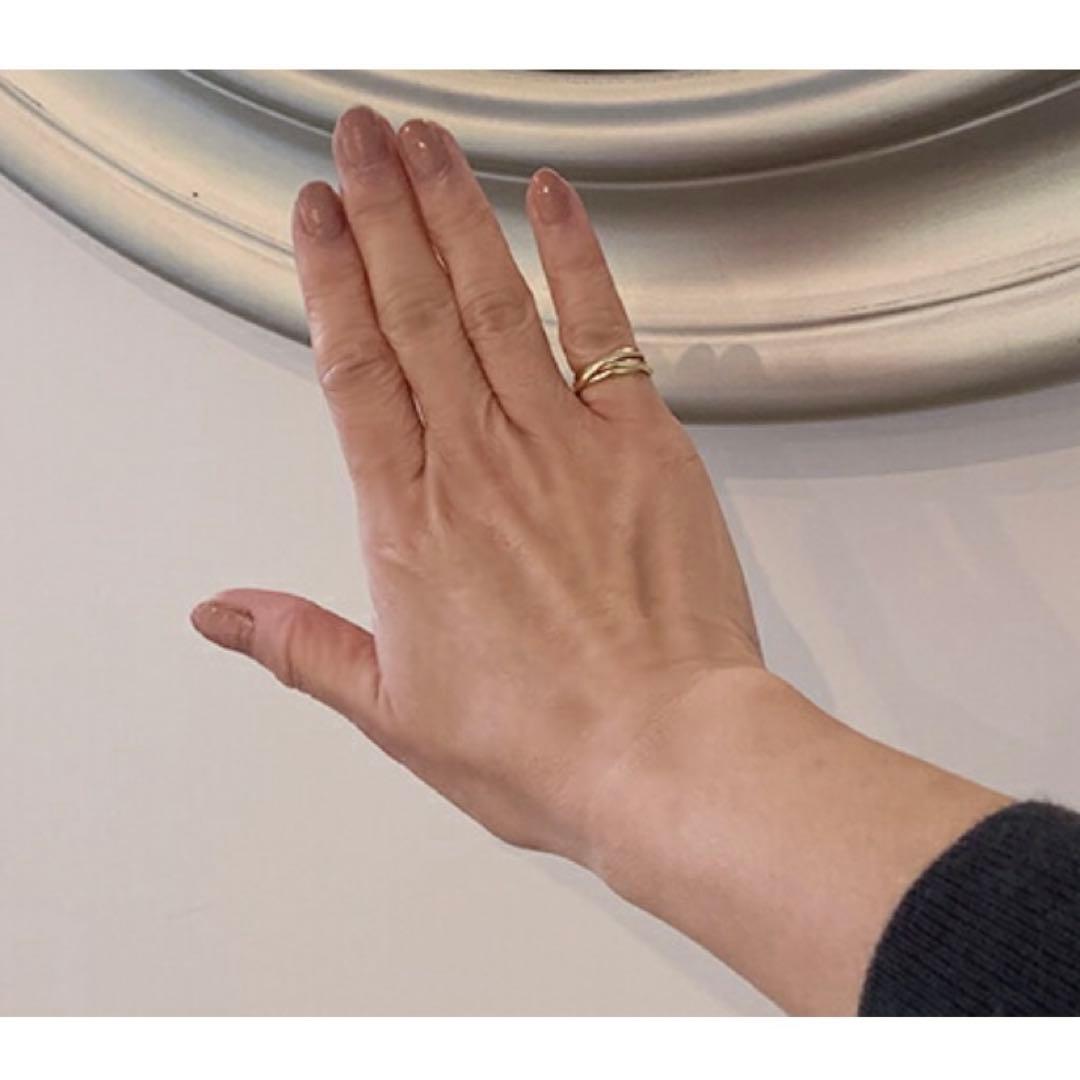 K18イエローゴールド トリニティリング 16号