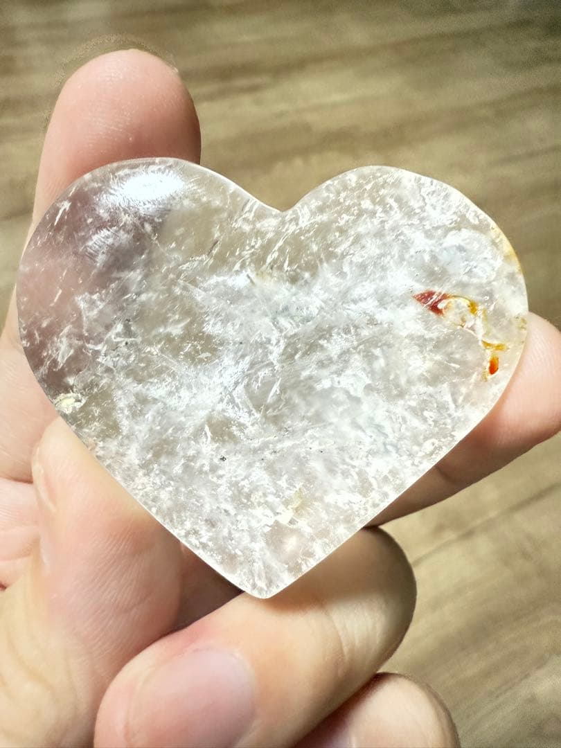 新品まとめ売りヒラヤマハート水晶3点セット格安　虹入り　共生タイプ　送料無料