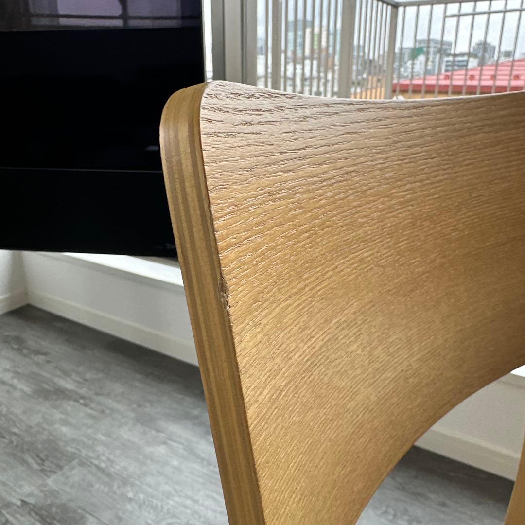 Francfranc楕円形ダイニングテーブルとチェア2脚セット