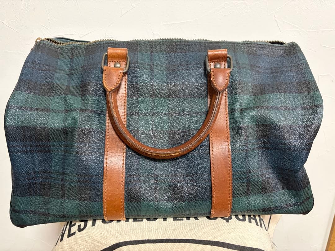 ポロラルフローレン　チェック柄ボストンバッグ