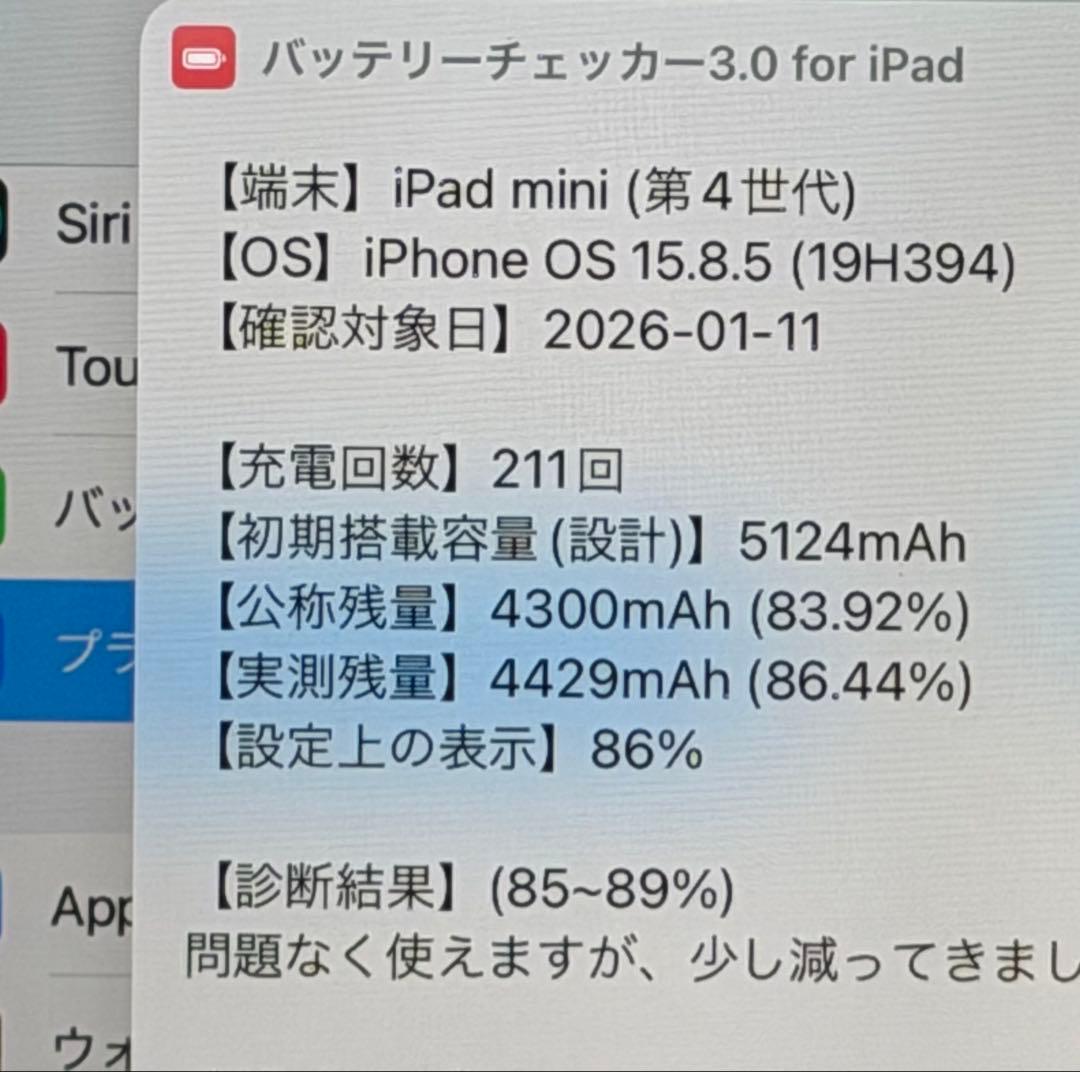 128GB SIMフリー iPad mini 4 画面きれいペンシルガラスシート