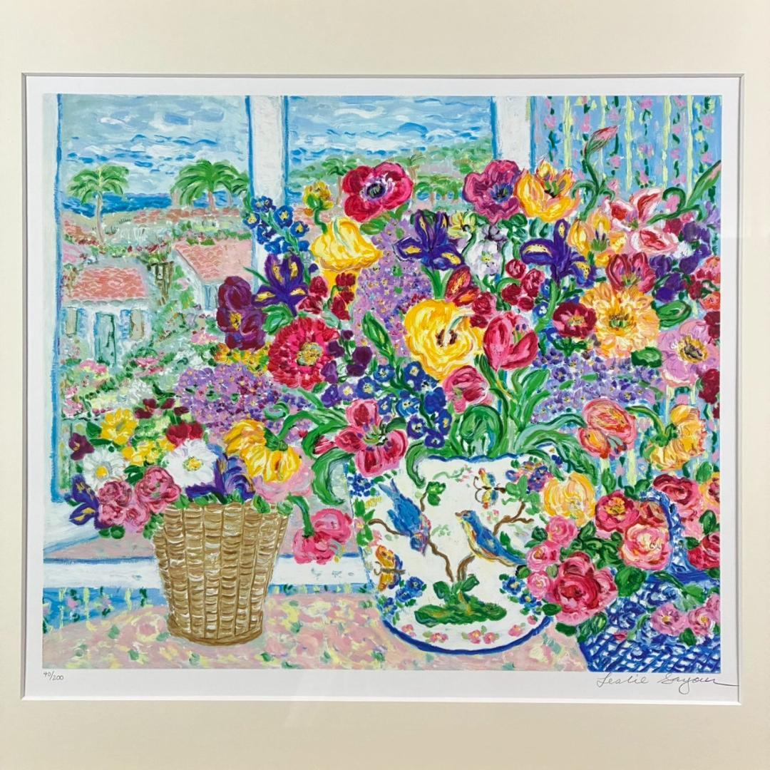 美品 レスリー・セイヤー「ポータバラッタ」シルクスクリーン 直筆サイン入 額縁入