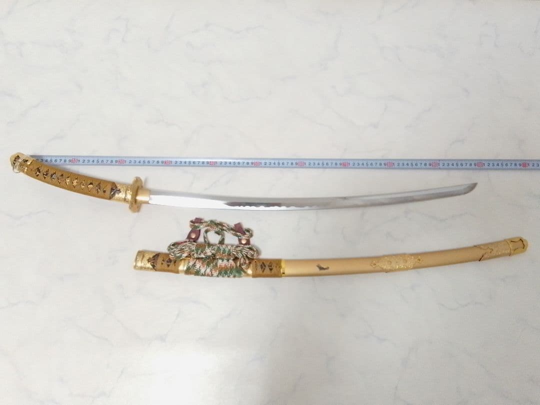 太刀 金属製模造刀 日本刀 金色 観賞 コスプレ 武具