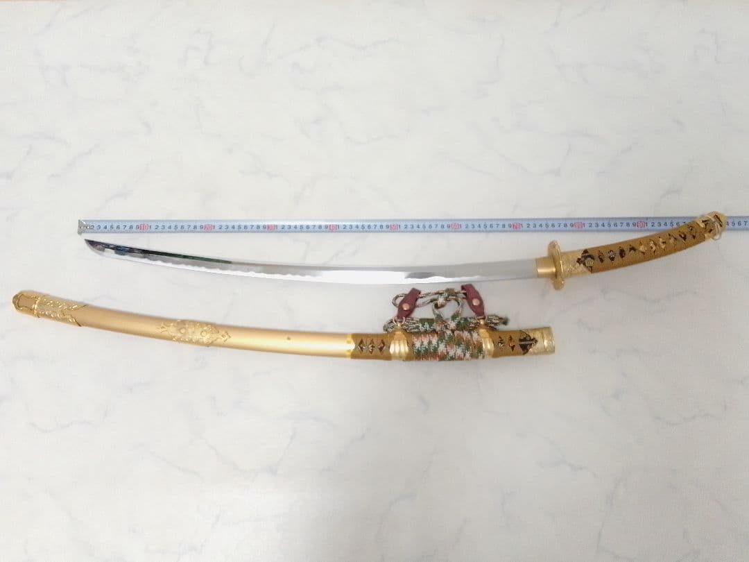 太刀 金属製模造刀 日本刀 金色 観賞 コスプレ 武具