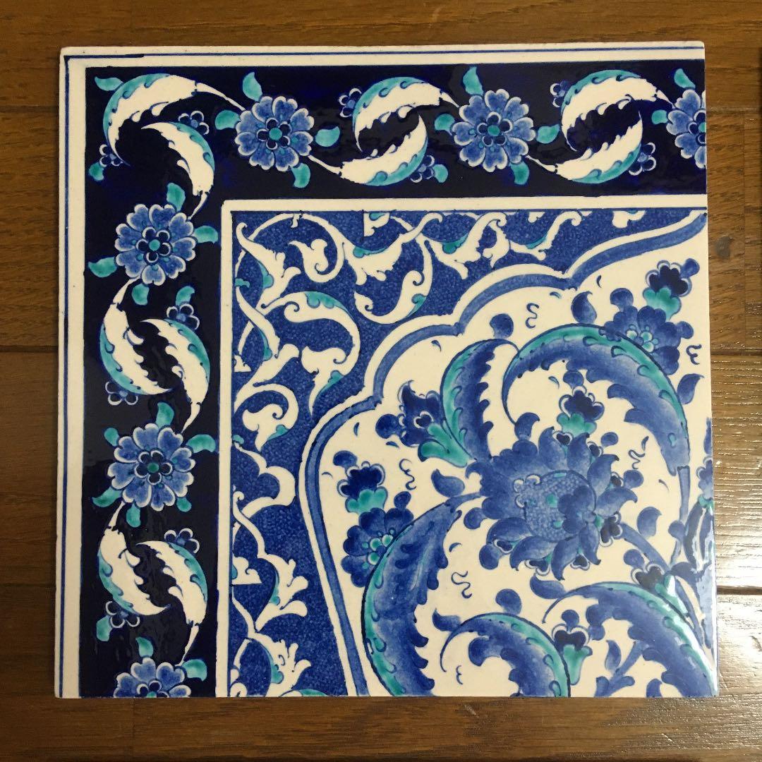 トルコ陶器　キュタフヤ　パネルタイル6枚　大型