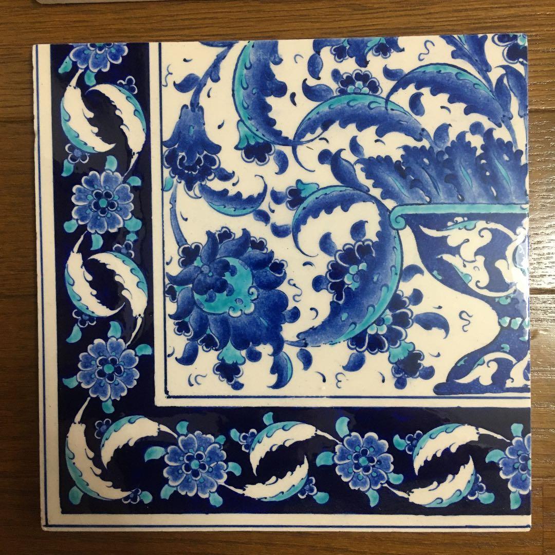 トルコ陶器　キュタフヤ　パネルタイル6枚　大型