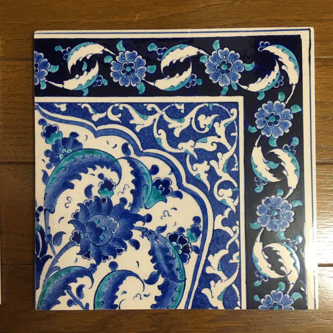 トルコ陶器　キュタフヤ　パネルタイル6枚　大型