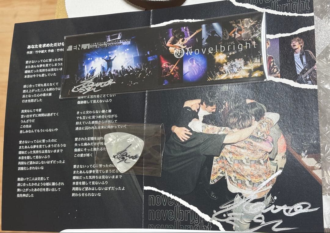 Novelbright サイン入りピック 缶バッジ グッズ 圭吾 海斗 ねぎ 聡