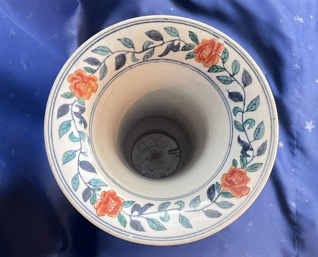 中国古玩 大明萬暦年製 彩色雲龍紋花瓶 花器 花生 高さ約42.3cm 時代物