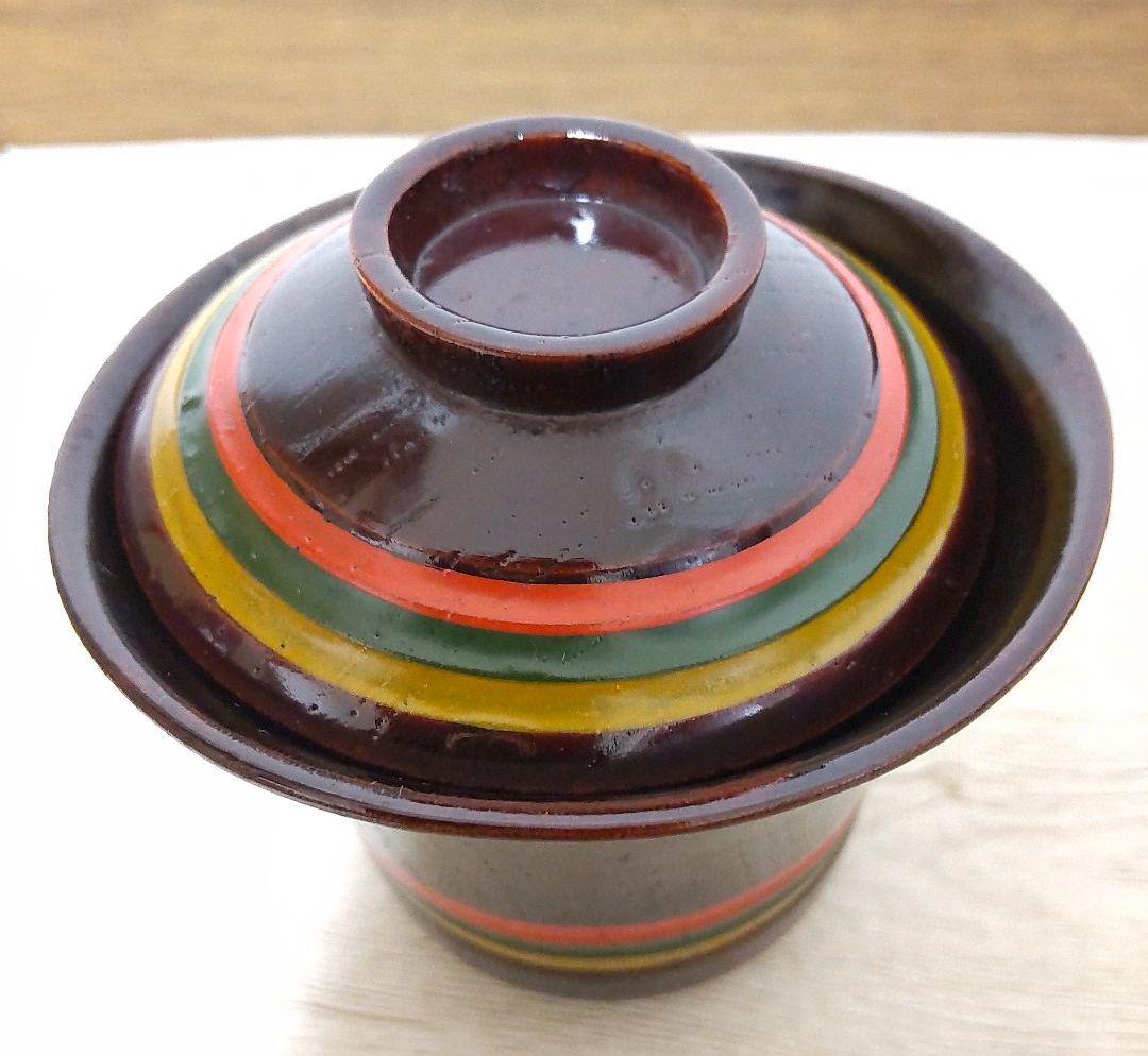 お値下げしました、5客組　目はじき　独楽塗　小吸物椀