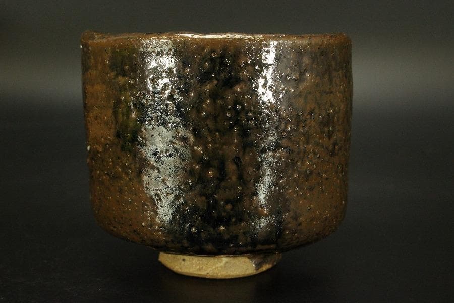 茶道具 うぐいす窯 瀬戸釉 筒茶碗 お稽古用(A515)