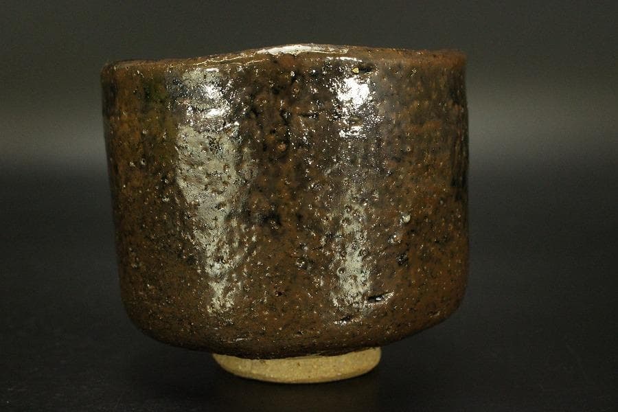 茶道具 うぐいす窯 瀬戸釉 筒茶碗 お稽古用(A515)