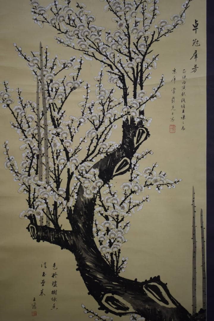 不詳/作者不詳/白梅画賛/布袋屋掛軸HE-801