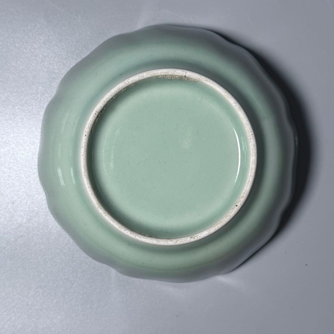 紫田コレクション！　1700年〜1740　青磁三果文輪花鉢　五客　図録掲載品