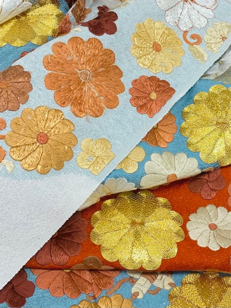 豪華 総手刺繍 振袖 仮絵羽 未仕立て 銀通し 金駒 金彩 宝尽くし 金糸 正絹