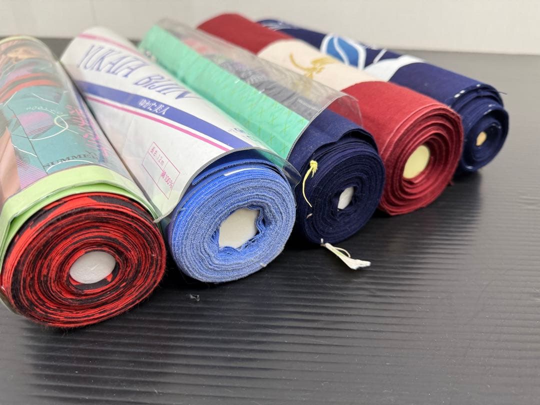 202)浴衣　反物　5点セット　着尺　綿100%