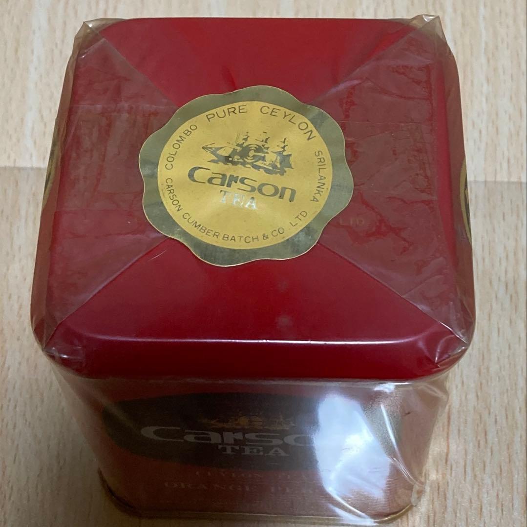 Carson TEA 未開封 昭和レトロ紅茶缶/カースン オレンジペコ